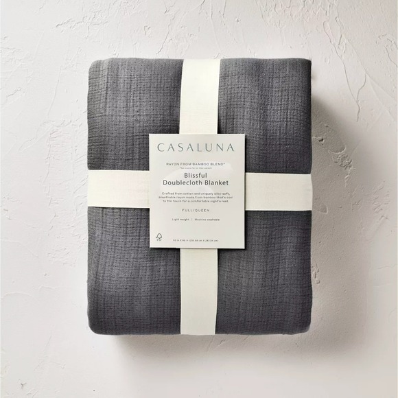 Casaluna Other - Casaluna King Size Rayon from Bamboo Matelasse Blanket Dark Gray NWT- MSRP $80